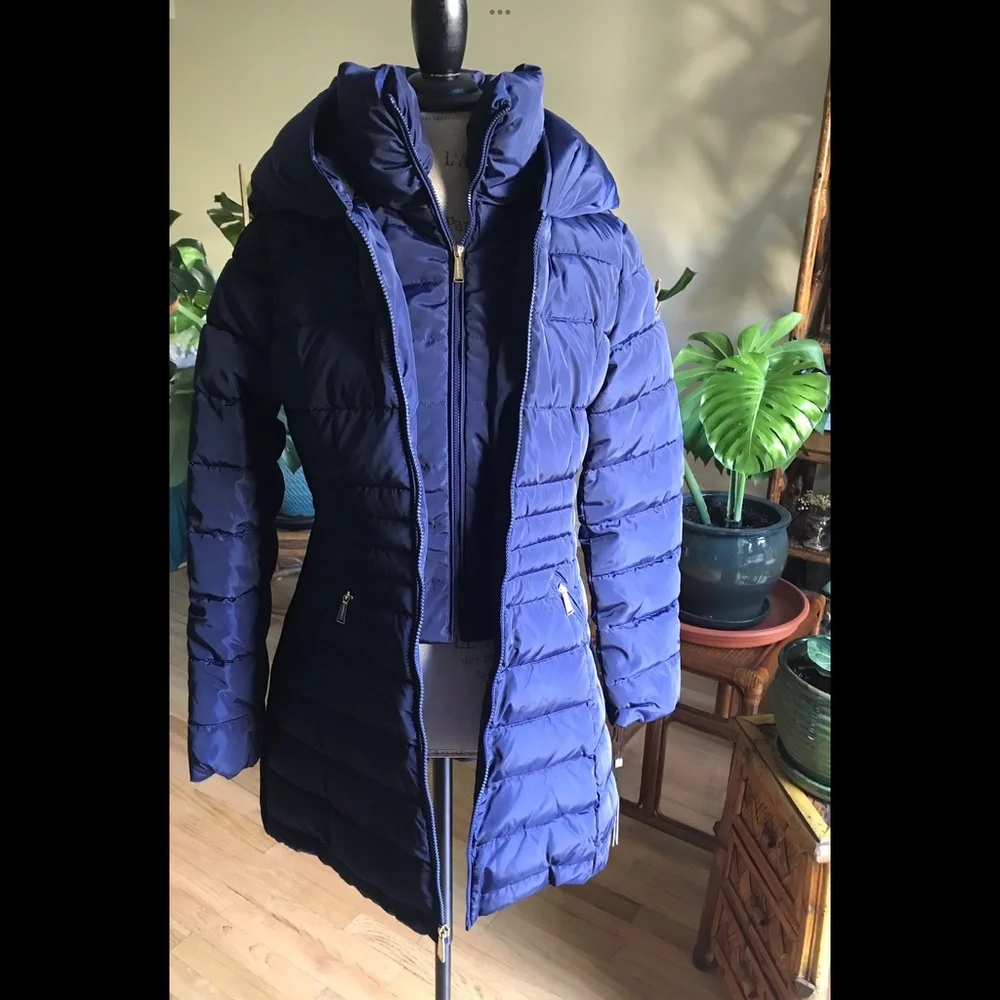 Laundry by Shelli Segal Gorgeous Blue Parka/Puffer Coat “S” NWTs